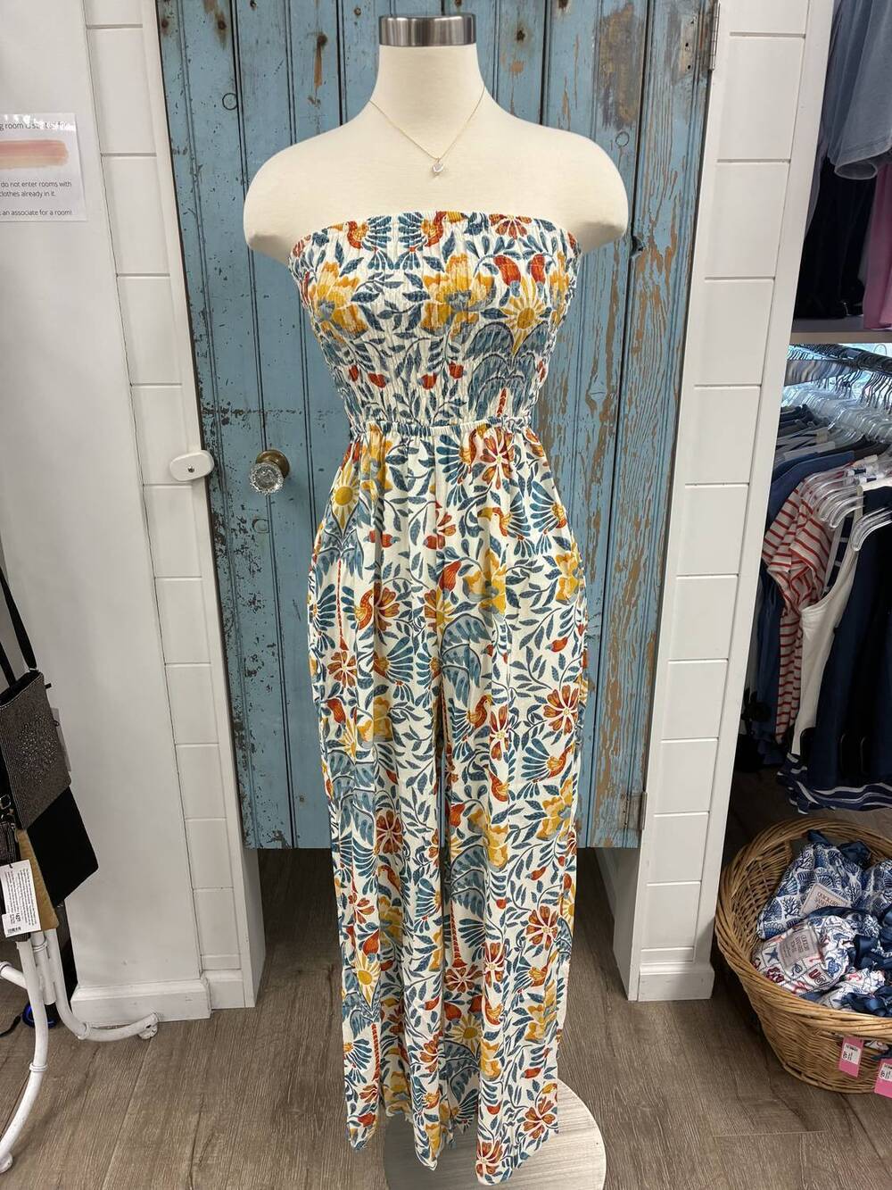 NEW SINCERELY OURS women's hayden flora jumpsuit in golden